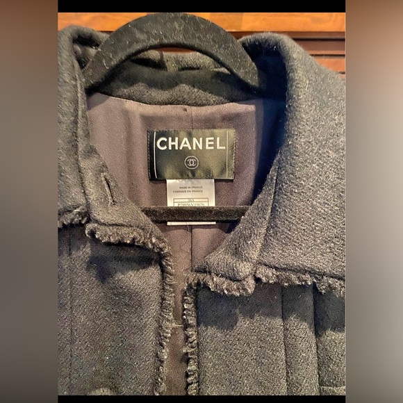 Chanel Black Wool Trench Coat size 38 - Picture 2 of 8